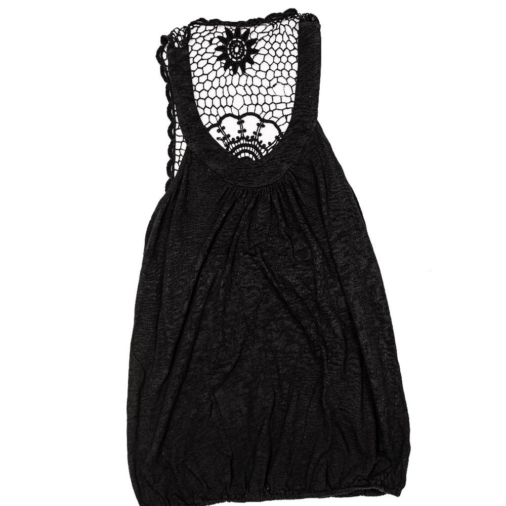 Moda International Racer back lace detail bubble hem tank